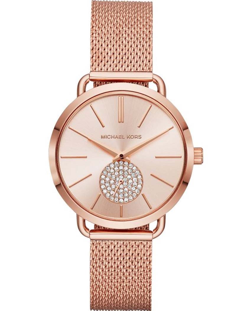 Michael Kors Portia Rose Gold Dial Rose Gold Mesh Bracelet Watch for Women - MK3845