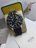 Fossil Bannon Multifunction Black Dial Black Silicone Strap Watch for Men - BQ2494