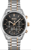 Hugo Boss Champion Chronograph Black Dial Two Tone Steel Strap Watch for Men - 1513819