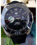 Tag Heuer Aquaracer Calibre 5 Black Moon Dial Black Fabric Strap Watch for Men - WAY201J.FC6370