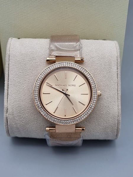 Michael Kors Darci Rose Gold Dial Rose Gold Mesh Bracelet Watch for Women - MK3369