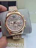 Michael Kors Lexington Rose Gold Dial Rose Gold Stainless Steel Strap Watch for Men - MK8580