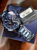 Tommy Hilfiger Bank Quartz Blue Dial Blue Steel Strap Watch for Men - 1791720