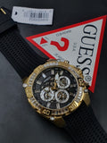 Guess Trophy Multifunction Black Dial Black Rubber Strap Watch for Men - GW0333G2