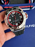 Tommy Hilfiger Drew Black Dial Black Rubber Strap Watch for Men - 1791064