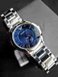 Emporio Armani Valente Quartz Blue Dial Silver Steel Strap Watch For Men - AR11085