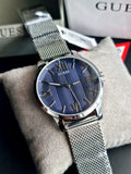 Guess Richmond Blue Dial Two Tone Mesh Bracelet Watch for Men - W1179G1