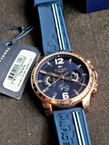 Tommy Hilfiger Decker Multifunction Blue Dial Blue Rubber Strap Watch for Men - 1791474