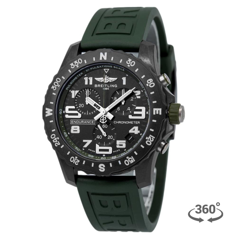 Breitling Endurance Pro Black Dial Green Rubber Strap Watch for Men - X82310D31B1S1