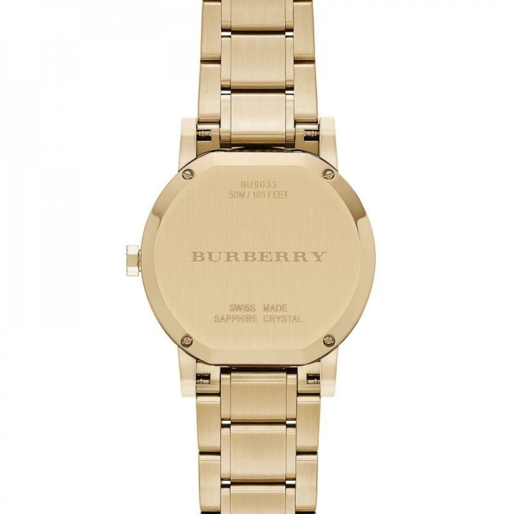 Burberry The City Gold Dial Gold Steel Strap Watch for Women - BU9033