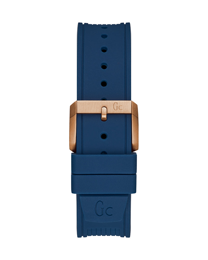 Guess Rigor Blue & Gold Dial Blue Silicone Strap Watch For Men - W0247G3