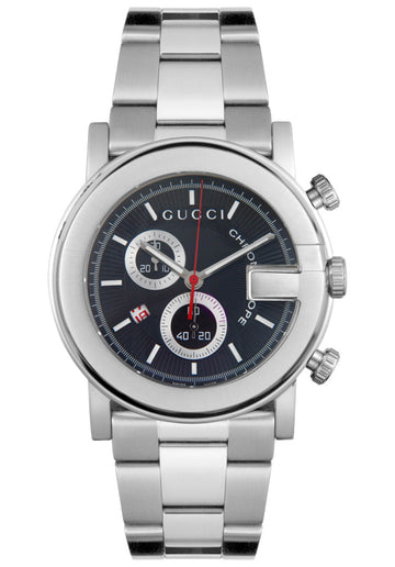 Gucci G Chrono Black Dial Stainless Steel Watch For Men - YA101309