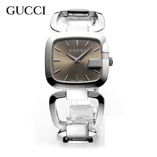 Gucci G Quartz Brown Dial Silver Steel Strap Watch For Women - YA125402