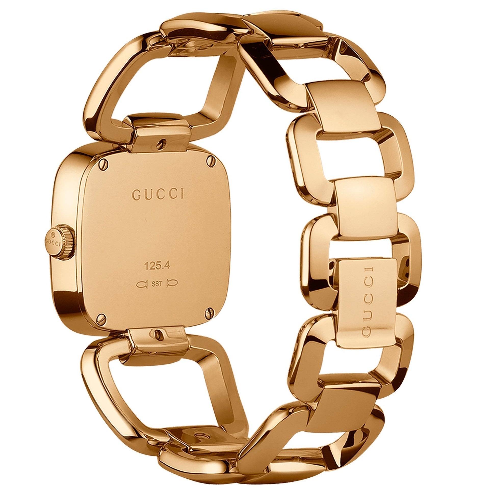 Gucci G Gucci 125 Sunbrushed Brown Dial Rose Gold Steel Strap Watch For Women - YA125511