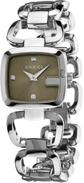 Gucci G-Gucci Quartz Brown Dial Silver Steel Strap Watch For Women - YA125503