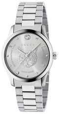Gucci G Timeless Feline Silver Dial Silver Steel Strap Watch For Women - YA1264095
