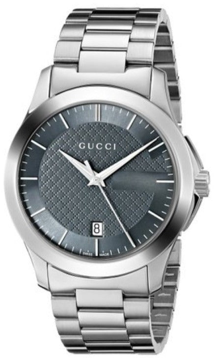 Gucci G Timeless Quartz Grey Dial Silver Steel Strap Watch For Men - YA126441