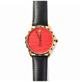 Gucci G Timeless Quartz Red Dial Black Leather Strap Watch For Men - YA126464