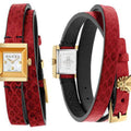 Gucci G Frame Red Leather Strap Watch For Women - YA128524