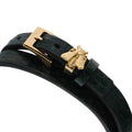 Gucci G Frame Double Green Leather Wristband Watch For Women - YA128525