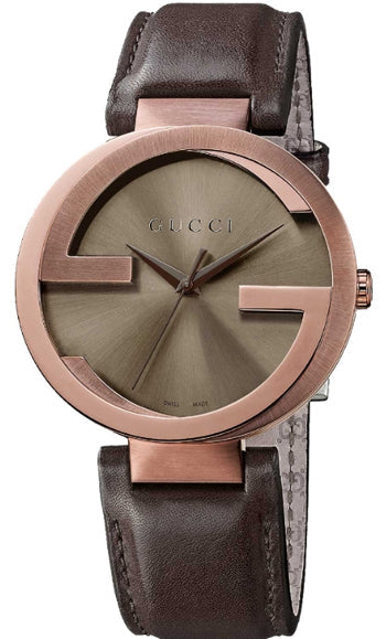 Gucci Interlocking Iconic Bezel Rose Gold Watch For Women - YA133207