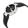 Gucci G Lock Interlocking Quartz Black Dial Black Leather Strap Watch For Women - YA133501