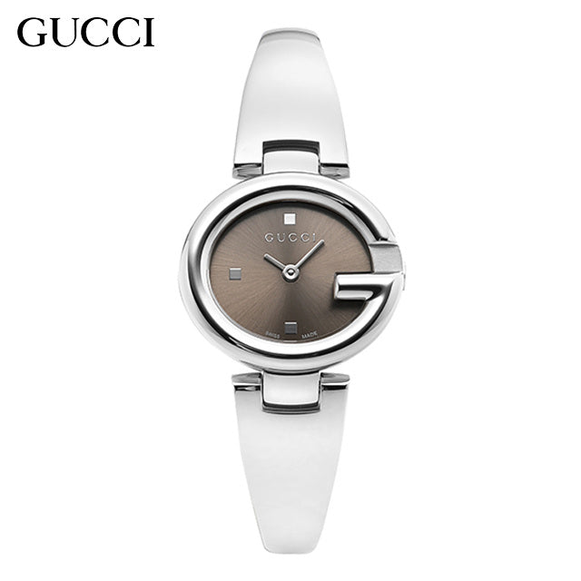 Gucci Guccissima Quartz Diamonds Brown Dial Silver Steel Strap Watch For Women - YA134503