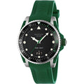 Gucci Dive Quartz Black Dial Green Rubber Strap Watch For Men - YA136310