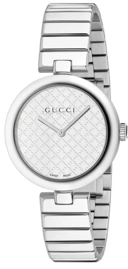 Gucci Diamantissima Quartz White Dial Silver Steel Strap Watch For Women - YA141402