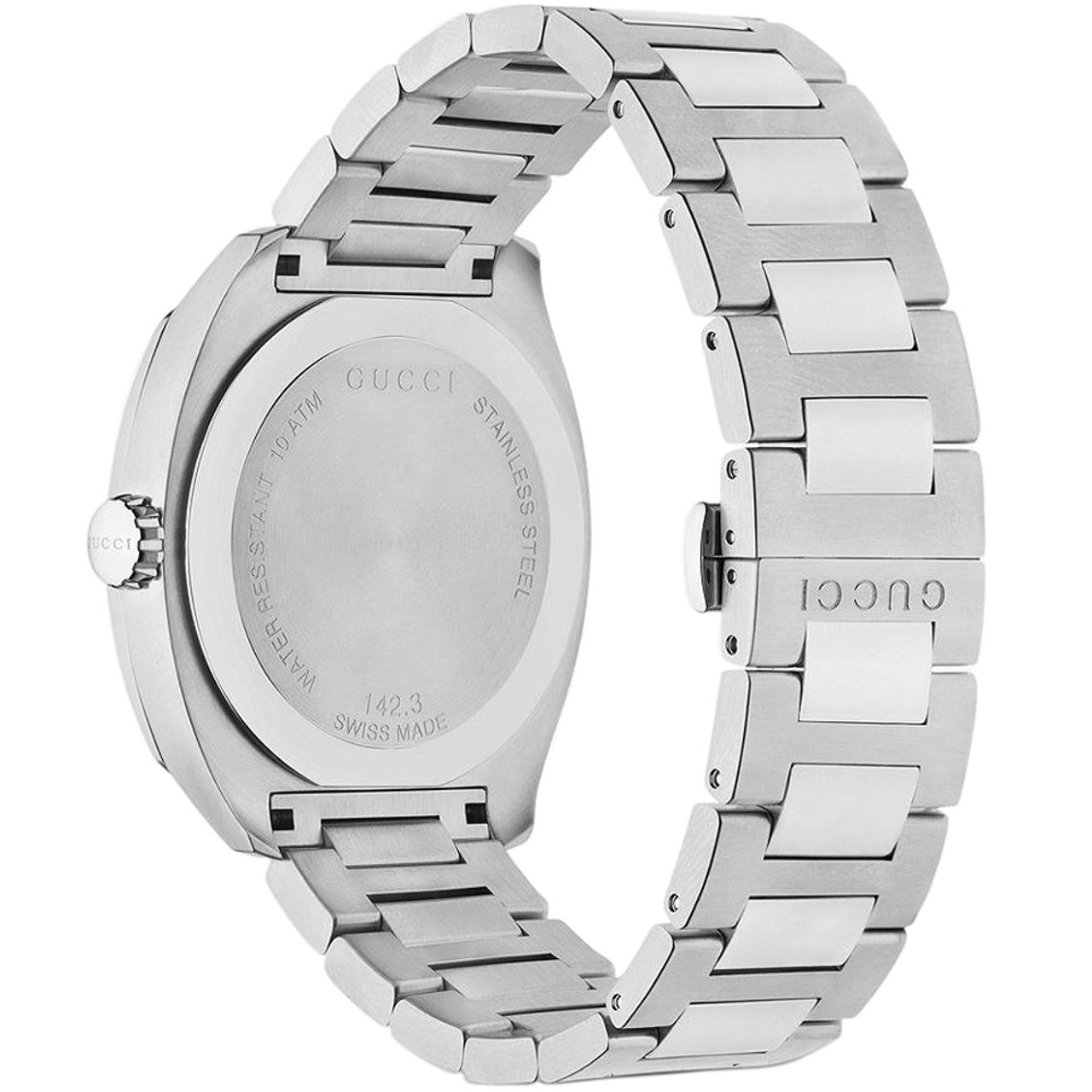 Gucci GG2570 Quartz Blue Dial Silver Steel Strap Watch For Men - YA142303