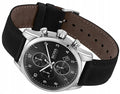 Hugo Boss Skymaster Chronograph Black Dial Black Leather Strap Watch for Men - 1513782