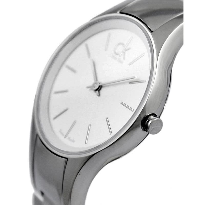 Calvin Klein Simplicity White Dial Silver Steel Strap Watch for Women - K4323126