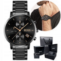 Hugo Boss Integrity Chronograph Black Dial Black Steel Strap Watch for Men - 1513780