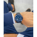 Tommy Hilfiger Bank Quartz Blue Dial Blue Steel Strap Watch for Men - 1791720