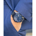 Tommy Hilfiger Bank Quartz Blue Dial Blue Steel Strap Watch for Men - 1791720