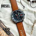 Diesel Mega Chief Quartz Chronograph Brown Leather Watch For Men - DZ4343