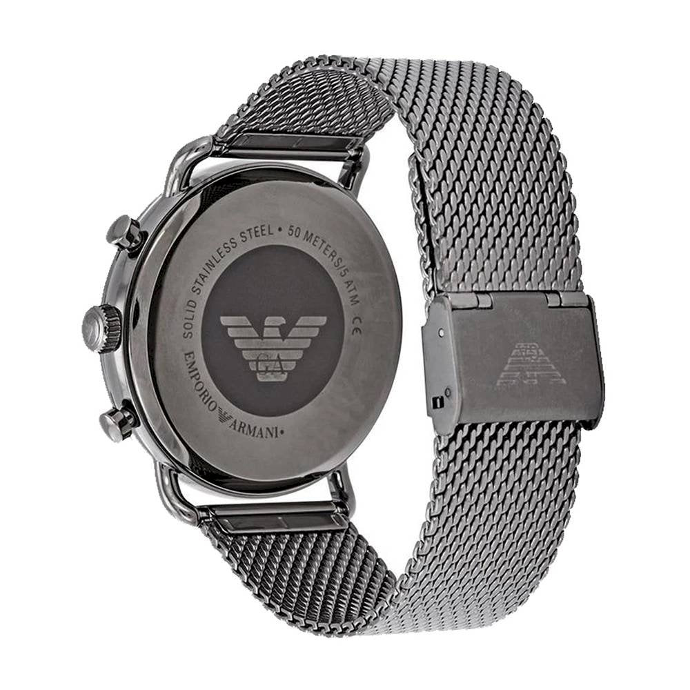 Emporio Armani Aviator Brown Dial Grey Mesh Bracelet Watch For Men - AR11141