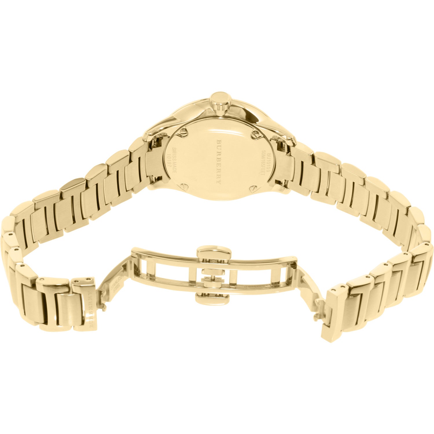 Burberry The Classic Gold Dial Gold Steel Strap Watch for Women - BU10109