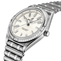 Breitling Chronomat Automatic 36 Diamonds White Dial Silver Steel Strap Watch for Women - A10380591A1A1