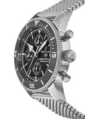 Breitling Superocean Heritage Chronograph 44 Black Dial Silver Mesh Bracelet Watch for Men - A13313121B1A1