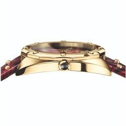 Versace Shadov Quartz Red Dial Red Leather Strap Watch for Women - VEBM00918