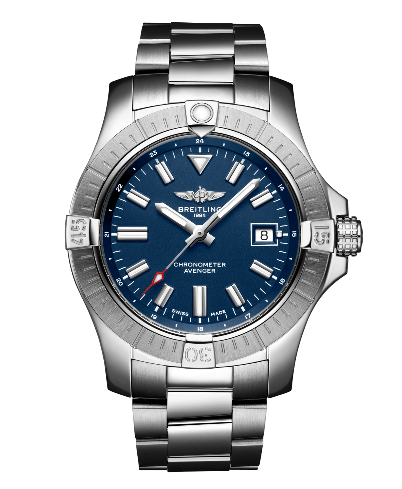 Breitling Avenger Automatic 43mm Blue Dial Silver Steel Strap Watch for Men - A17318101C1A1