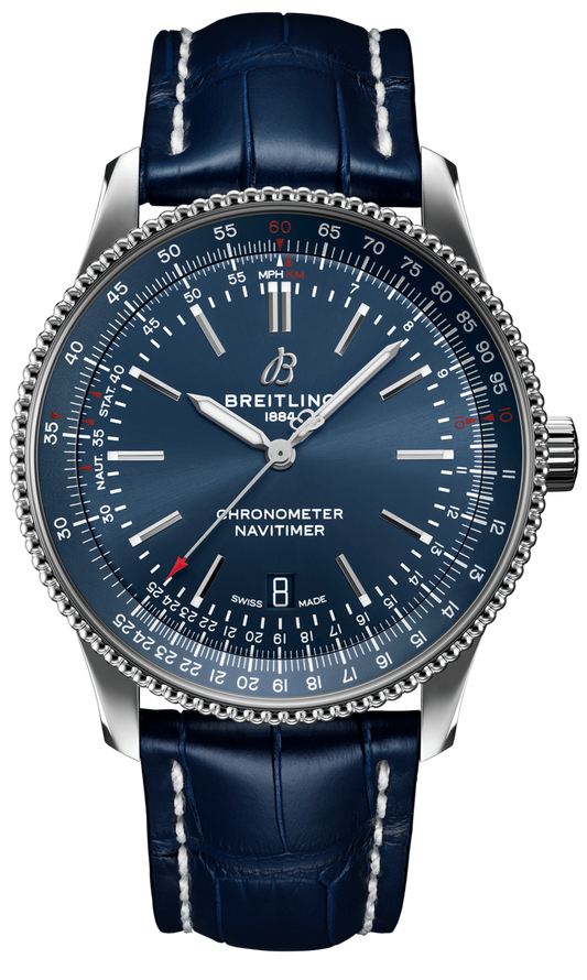 Breitling Navitimer Automatic 41 Blue Dial Blue Leather Strap Watch for Men - A17326161C1P3