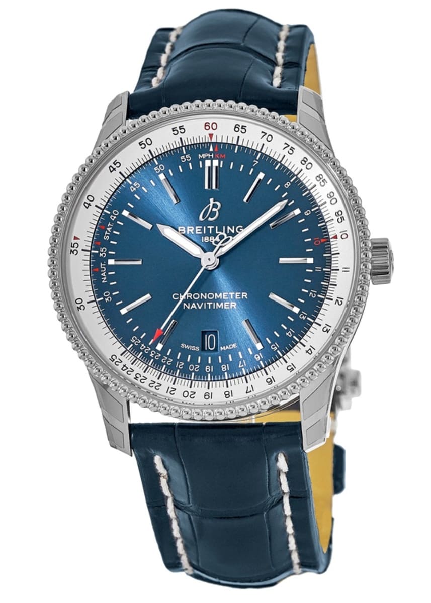 Breitling Navitimer Automatic 41mm Blue Leather Strap Mens Watch - A17326211C1P3