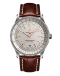 Breitling Navitimer 1 Automatic 41mm White Dial Brown Leather Strap Mens Watch - A17326211G1P1