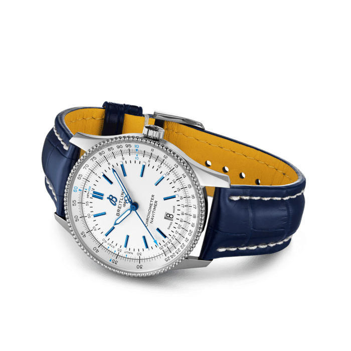 Breitling Navitimer Automatic 41mm White Dial Blue Leather Strap Watch for Men - A173263A1G1P1