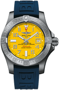 Breitling Avenger II Seawolf Yellow Dial Blue Rubber Strap 45mm Mens Watch - A1733110/I519/157S