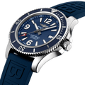 Breitling Superocean 44mm Automatic Blue Dial Blue Rubber Strap Watch for Men - A17367D81C1S2