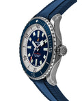 Breitling Superocean Automatic 42mm Blue Dial Blue Rubber Strap Watch for Men - A17375E71C1S1