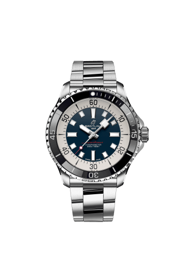 Breitling Superocean Automatic 44mm Blue Dial Silver Steel Strap Watch for Men - A17376211C1A1